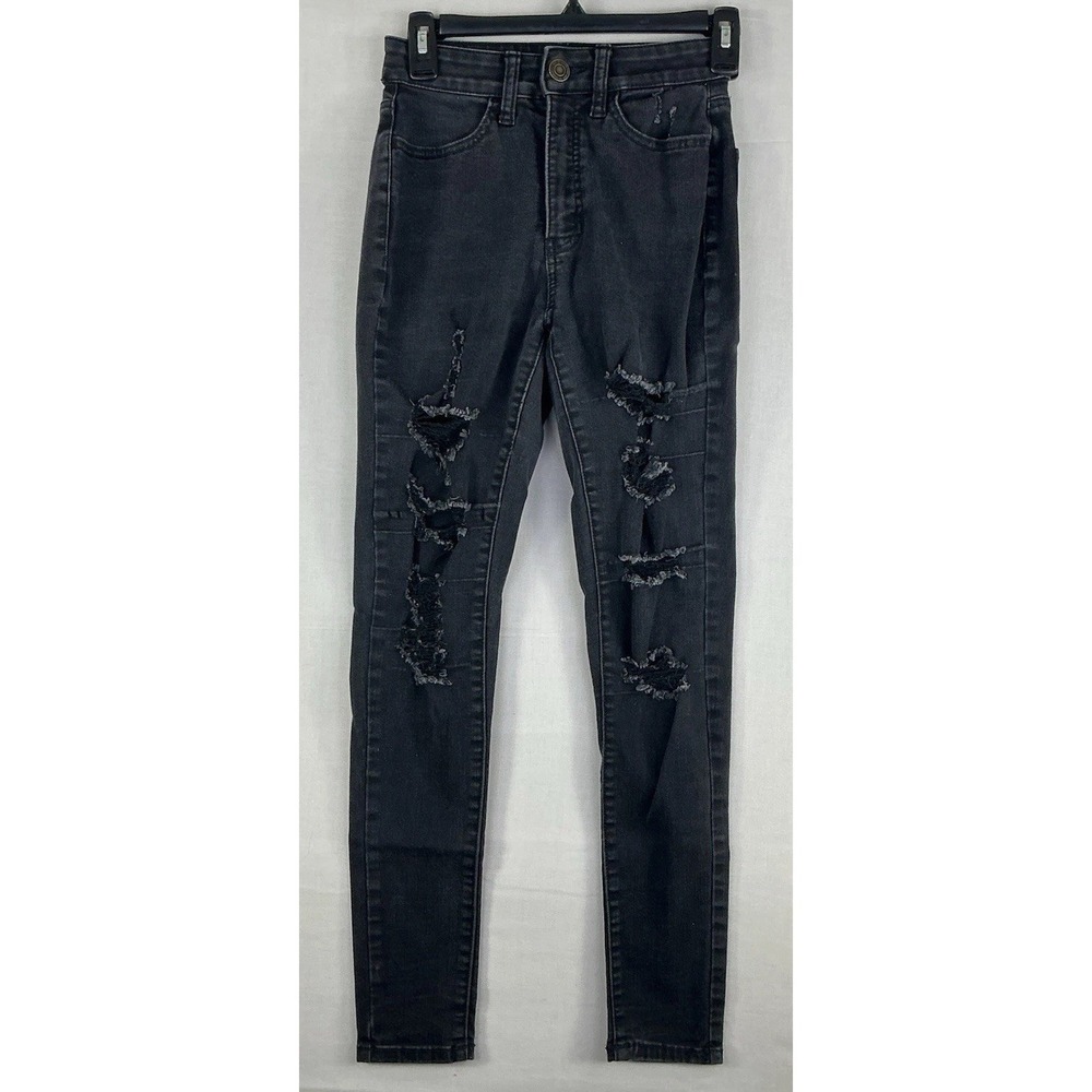 SO Jeans Juniors Size 3/26 Black High Rise Curvy Jeggings Pockets Skinny Denim